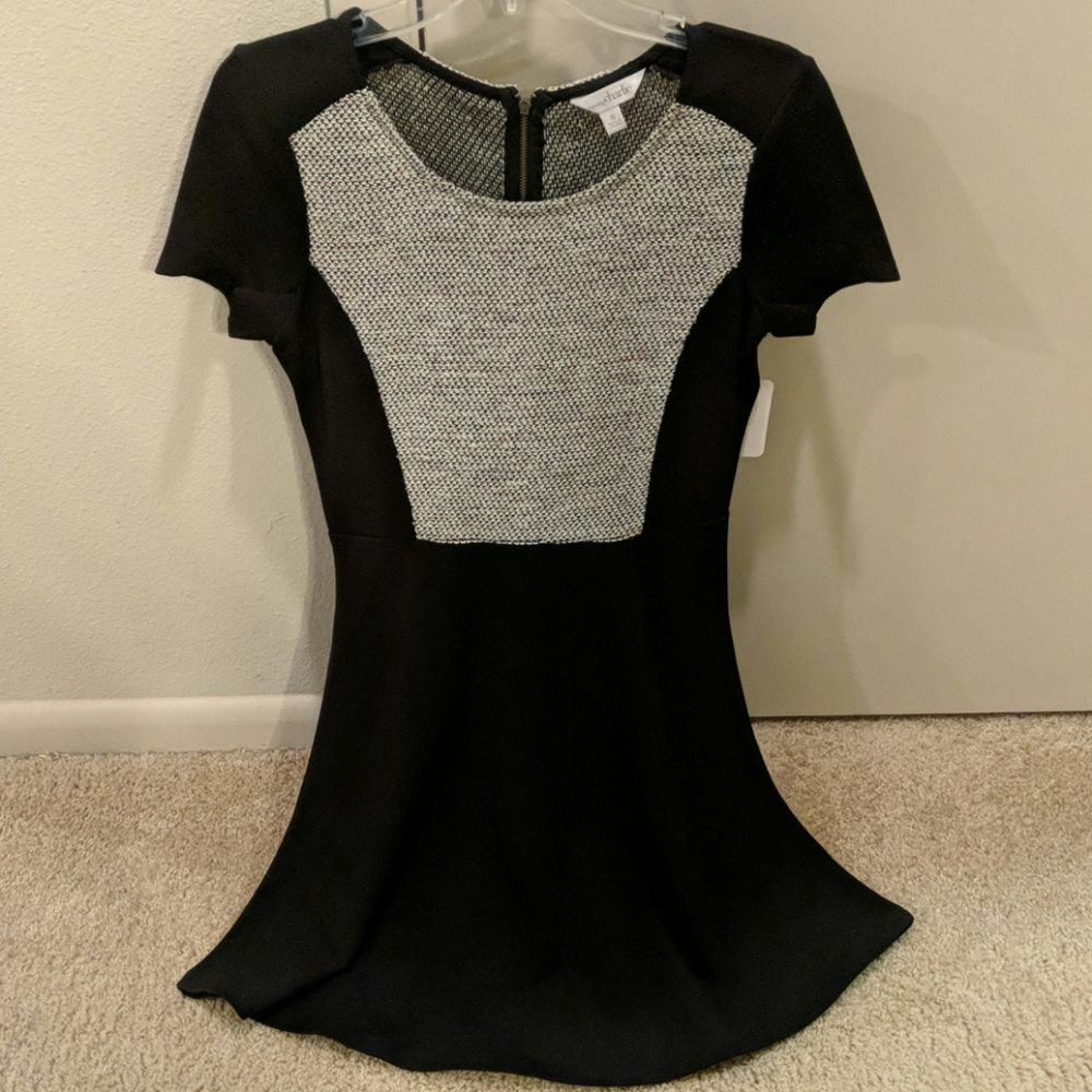 NWT Charming Charlie Houndstooth black dress